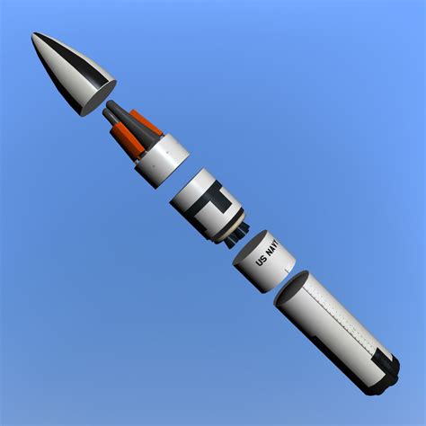 3d model polaris a3 missile