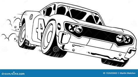 Race Car Line Art stock vector. Illustration of speed - 152635003