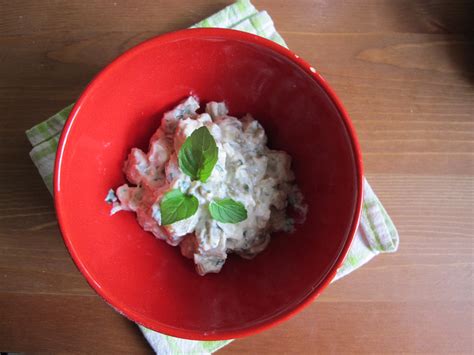 meadows cooks healthy recipes: eggplant salad with yogurt and mint