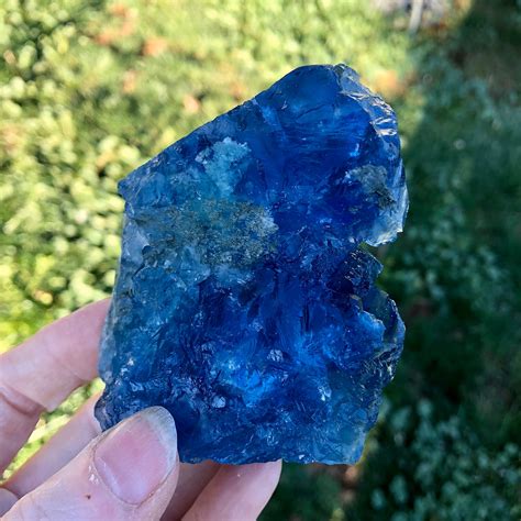 Blue Fluorite Transparent Crystal Cluster Specimen