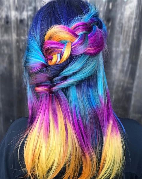 Beautiful Hair Color, Cool Hair Color, Hair Colors, Yellow Hair, Purple ...