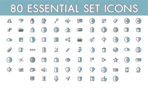 Set comunication simple 80 essential icon colorline filled outline symbols 692688 Vector Art at ...