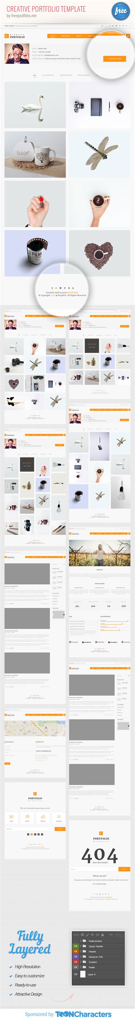 Free PSD Creative Portfolio Template - Free PSD Files