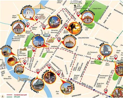 Bangkok Attractions Map | FREE PDF Tourist City Tours Map Bangkok 2024