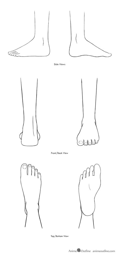 How to Draw Anime and Manga Feet From Different Views | Anime drawings ...