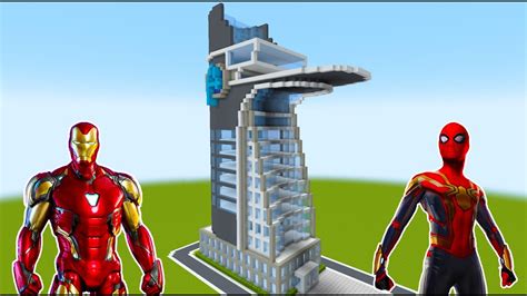 Minecraft Tutorial: How To Make "Stark Tower" from "Spiderman No Way Home" "Avengers Tower ...