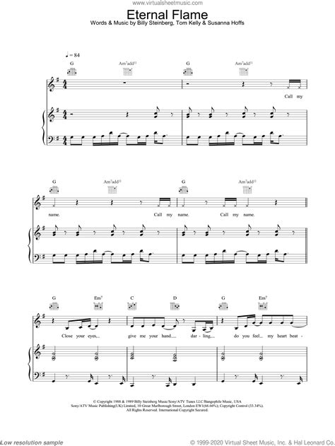 Eternal Flame sheet music for voice, piano or guitar v2