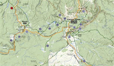 Day Hikes of Yellowstone National Park Map Guide