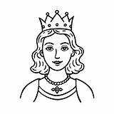 Premium Vector  Queen Outlined clip art To coloring Book Page For Kids sketch template