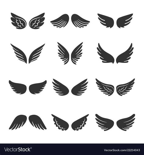 wings icons set on white background