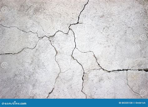 Cracked Concrete Wall Covered with Gray Cement Texture As Background ...