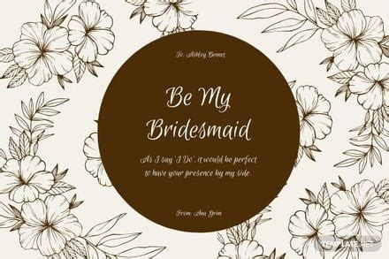 FREE Bridesmaid Card Templates & Examples - Edit Online & Download | Template.net