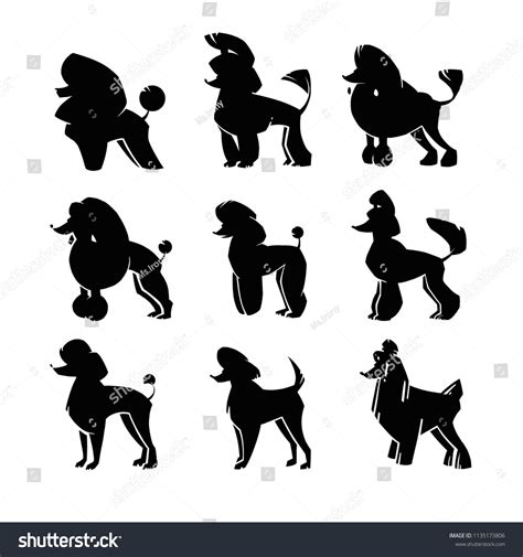 Poodle Dog Silhouette Isolated White Background Stock Illustration ...