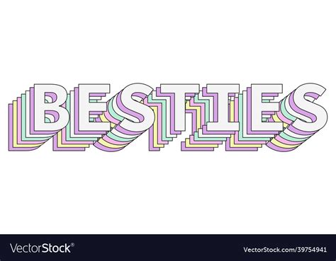 Besties logo design on white background Royalty Free Vector