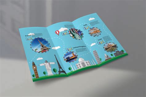 Tri-fold travel agency brochure - flat design :: Behance