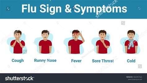 Cold Flu Symptoms Sign Infographic Cartoon: เวกเตอร์สต็อก (ปลอดค่า ...