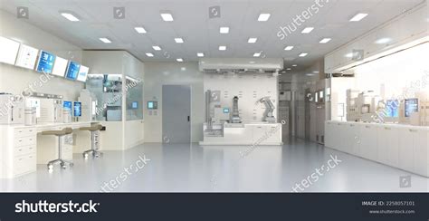 3d Rendering White Futuristic Laboratory Interior Stock Illustration 2258057101 | Shutterstock