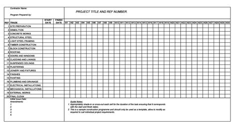 Residential Construction Schedule Template