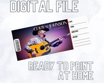 Cody Johnson Concert Ticket - Etsy