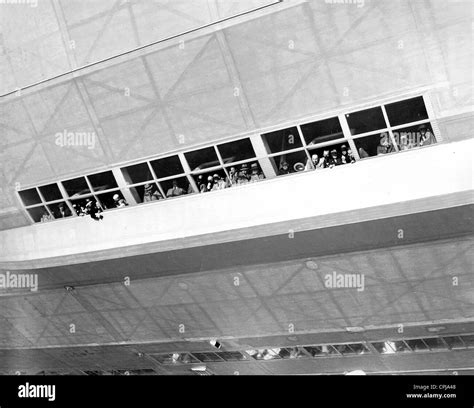 Passengers at the panorama windows of the LZ 129 'Hindenburg' Stock ...