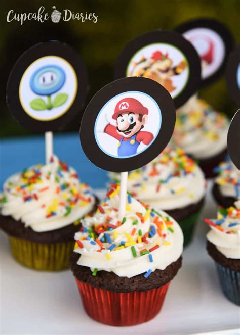 Super Mario Bros. Cupcakes with Free Printable Toppers - Cupcake Diaries