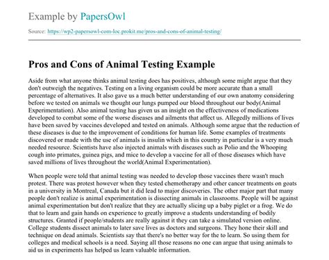 Animal Testing Cons Essay – Telegraph