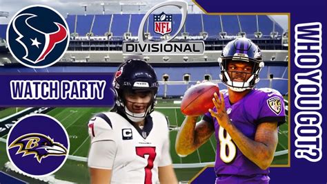 Houston Texans vs Baltimore Ravens | Live Watch Party Stream | NFL 2023 AFC Div. Rd