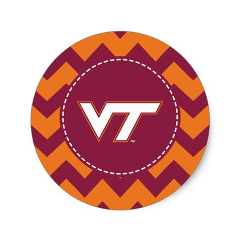 VT Virginia Tech Classic Round Sticker | Zazzle.com | Virginia tech ...