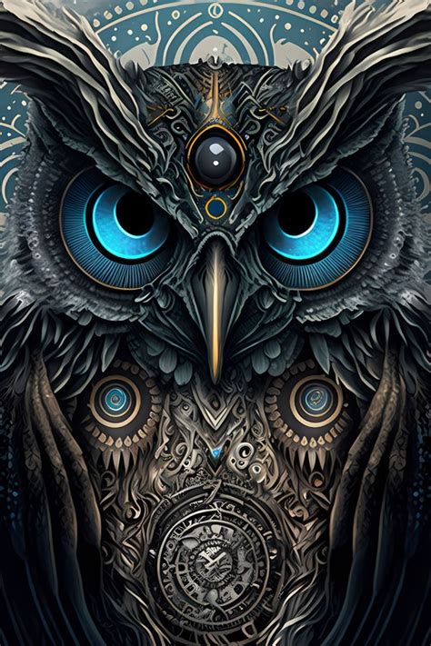 Dark Fantasy Owl version 3 | Totenkopf illustration, Eule, Kunst tapete