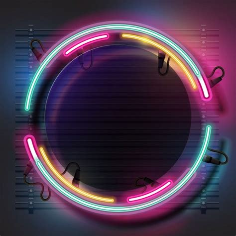 Premium Vector | Rounded neon banner set. | Fondos de escritorio de ...