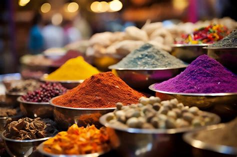 Premium AI Image | Spices in the market colorful spices