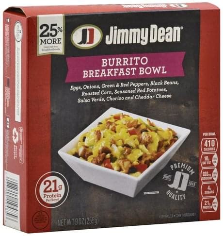 Jimmy Dean Burrito Breakfast Bowl - 9 oz, Nutrition Information | Innit