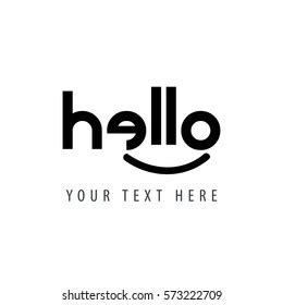 Hello Lettering Calligraphy Smile Icon Stock Vector (Royalty Free ...