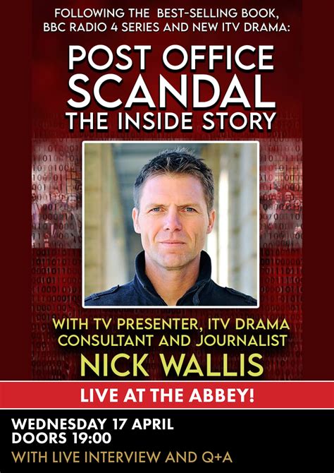 Post Office Scandal Live at The Abbey with Journalist Nick Wallis