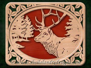 Self-Framing Leaf Bordered Elk Head - Sheila Landry Designs