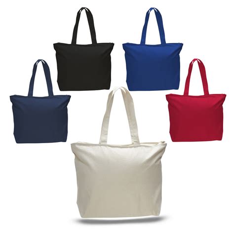 Canvas Tote Bags with Zipper, Heavy Canvas Zippered Tote Bag