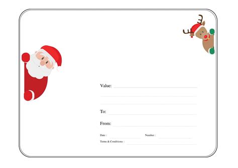 Christmas Gift Voucher Template Editable & Printable Gift Certificate, Christmas Gift Card