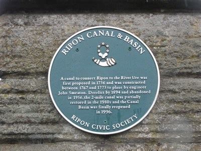 Ripon Canal And Basin - Ripon, UK - Blue Plaques on Waymarking.com