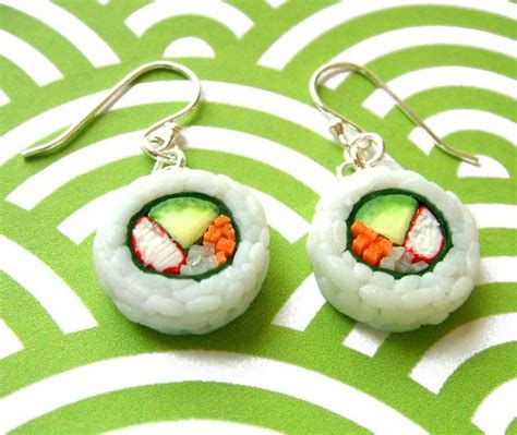 Unique Sushi Earrings - Handcrafted Polymer Clay Jewelry