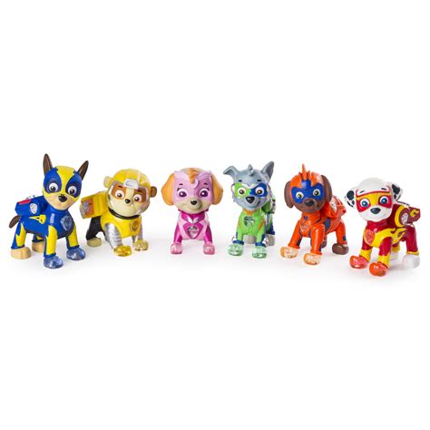 PAW Patrol - Mighty Pups 6-Pack Gift Set, PAW Patrol Figures with Light ...