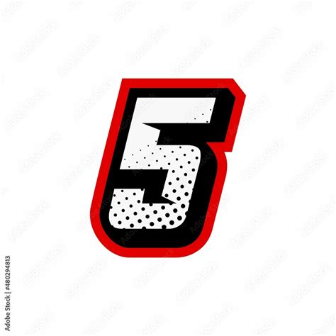 Racing number 5 logo design inspiration Stock Vector | Adobe Stock