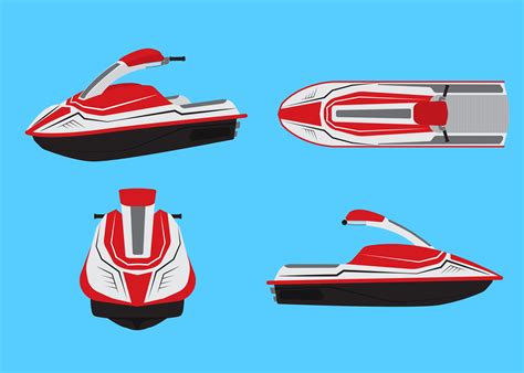 Vector illustration of jet ski vector set isolated on blue background. 614687 Vector Art at Vecteezy