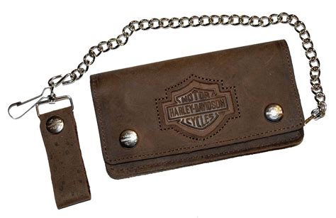 Harley-Davidson® Men's Bar & Shield Distressed Biker Chain Wallet Leather BW400H - Wisconsin ...