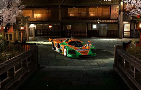 Wallpaper sports, trees, racing, mazda 787b, house, Gran Turismo 5 ...