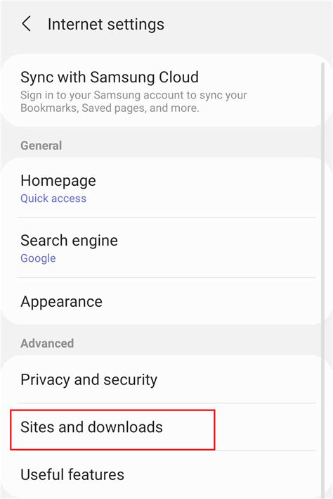 How to Manage Download Settings in Samsung Internet?