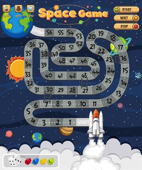 Board Game for kids in outer space style template 2062770 Vector Art at Vecteezy