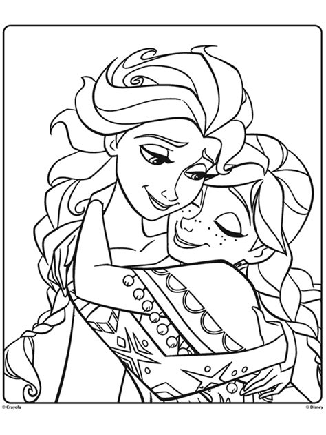 Anna And Elsa Free Coloring Pages