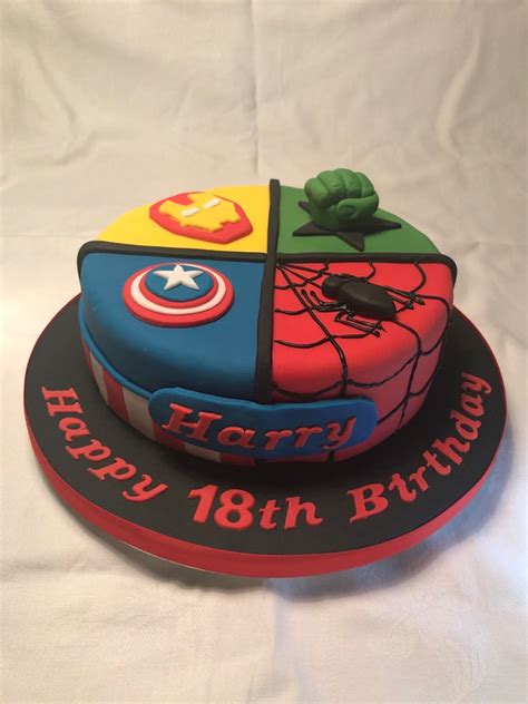 Marvel Avengers superhero 18th birthday cake | Marvel birthday cake ...