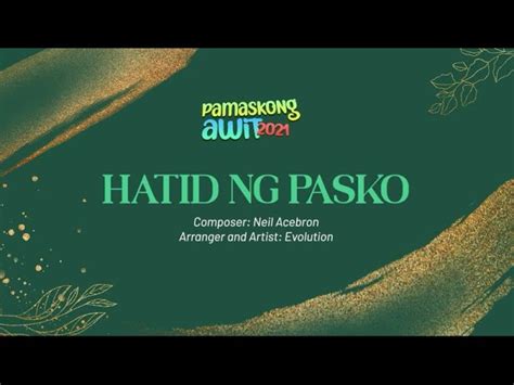 HATID NG PASKO | Pamaskong Awit 2021 | Neil Acebron | Evolution | Tagalog Christmas Song Chords ...