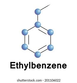 Ethylbenzene Molecule Structure Vector: vector de stock (libre de ...